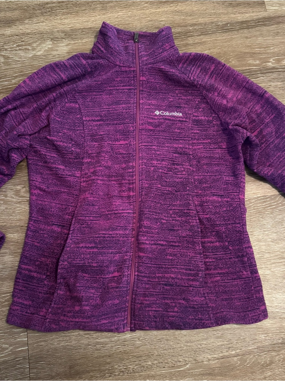 Columbia Women's Magenta Purple Full-Zip Teddy Fleece Jacket